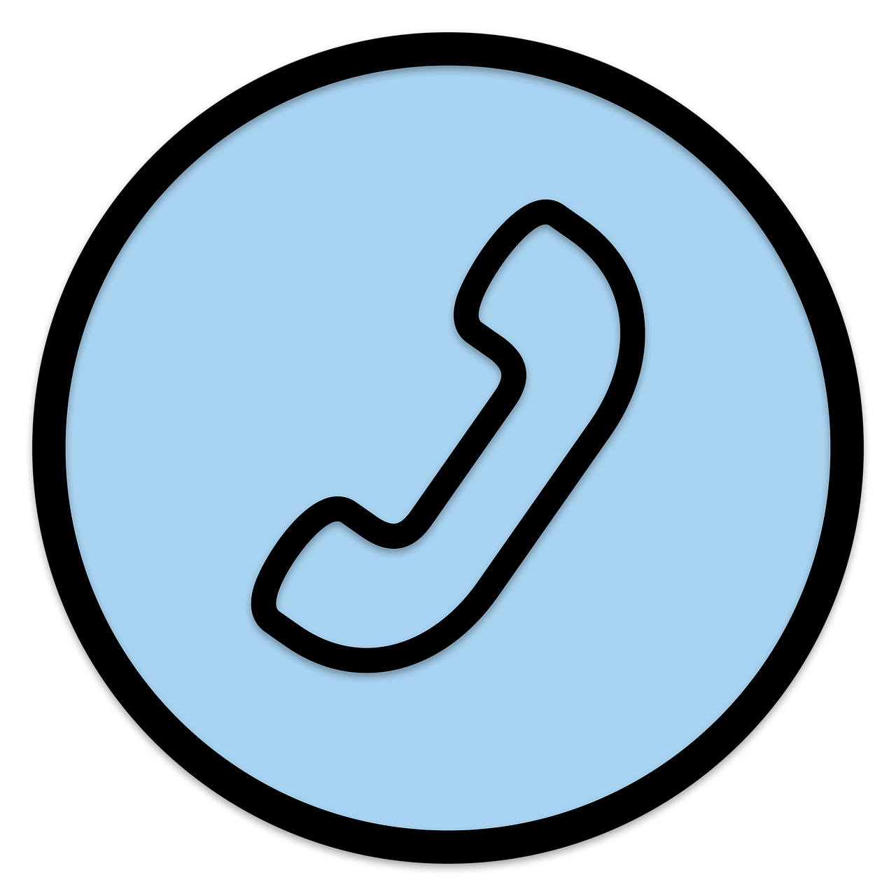 Telephone icon on blue background